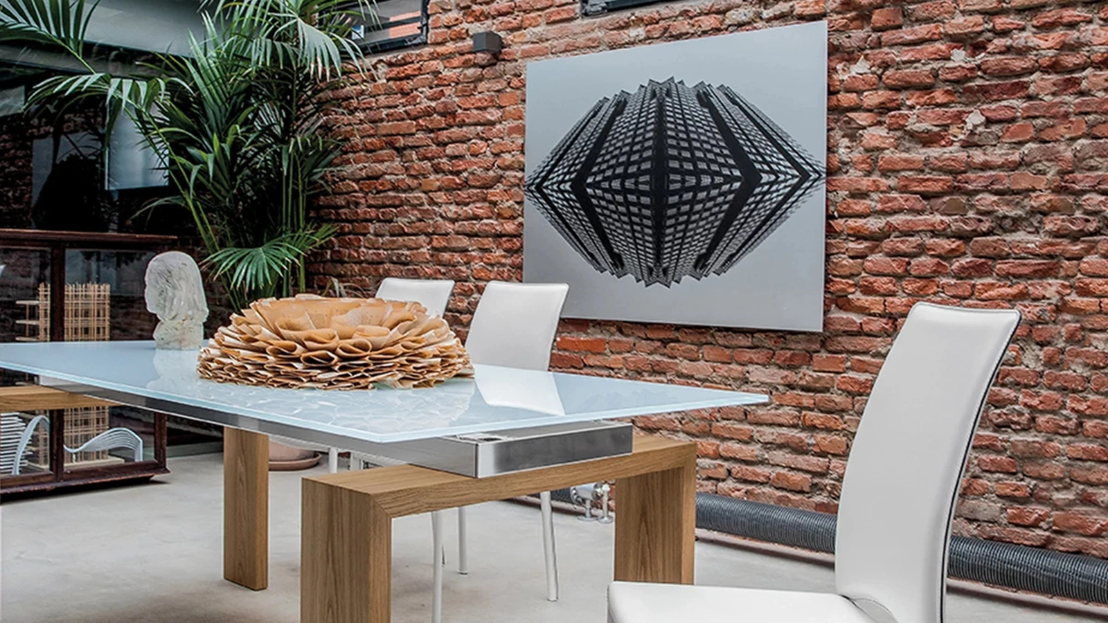 Sedia da pranzo rivestita in cuoio senza braccioli Madeleine di Tonin Casa