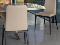 Sedia in pelle senza braccioli Mademoiselle di Tonin Casa