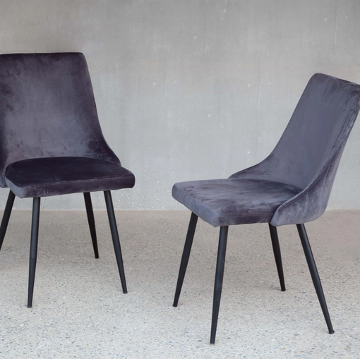 Sedia Musa in velluto antracite di La Seggiola