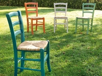 Sedia in legno di Faggio tinto con sedile in paglia di riso Nature di La Seggiola