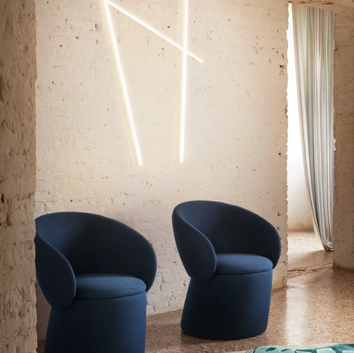 Sedia Nebula Monaca in tessuto imbottito di Miniforms