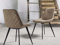 Sedia Norway in eco Nabuk con schienale trapuntato di La Seggiola