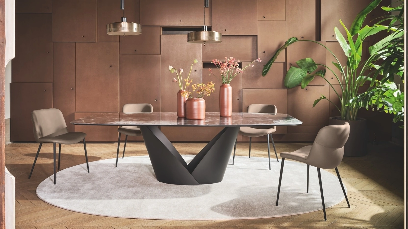 Sedia in ecopelle Onda di Calligaris