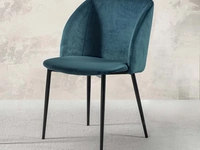 Sedia imbottita in velluto antimacchia Pigalle Uno Custom di La Seggiola