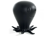 Sgabello di design Poli-Pino in policarbonato nero opaco di La Seggiola