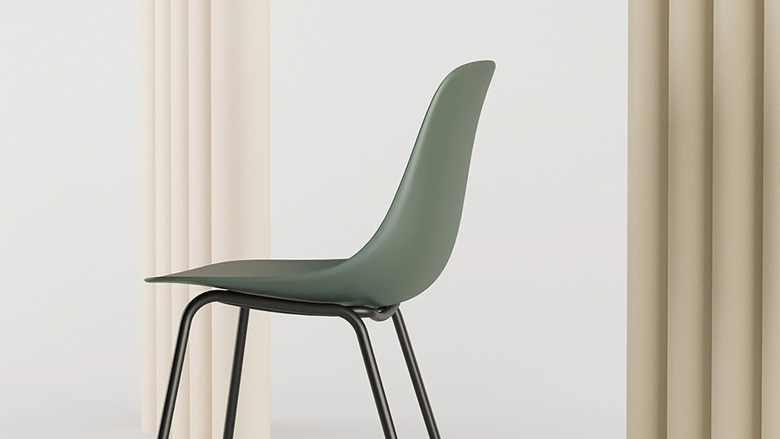 Sedia Pure Loop Mono 4 Legs con scocca in polipropilene e base in acciaio di Infiniti