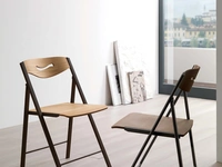 Sedia pieghevole in legno con struttura in metallo Ripiego di Ozzio