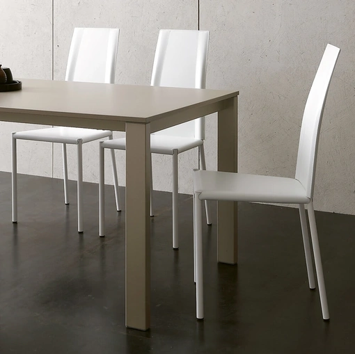 Sedia Penelope in cuoio e metallo di Ponti Terenghi