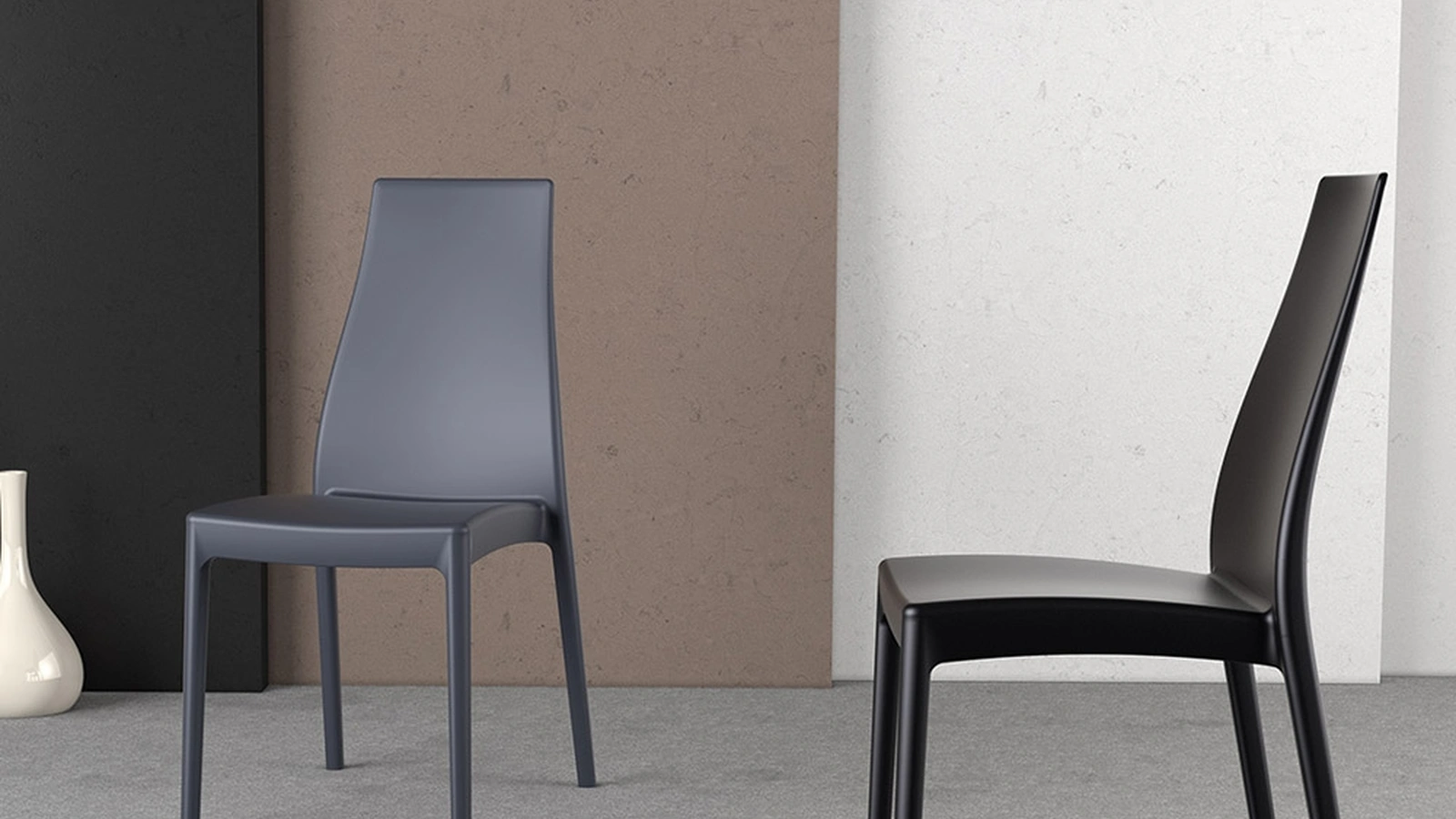 Sedia impilabile in polipropilene goffrato Nicole di Ponti Terenghi