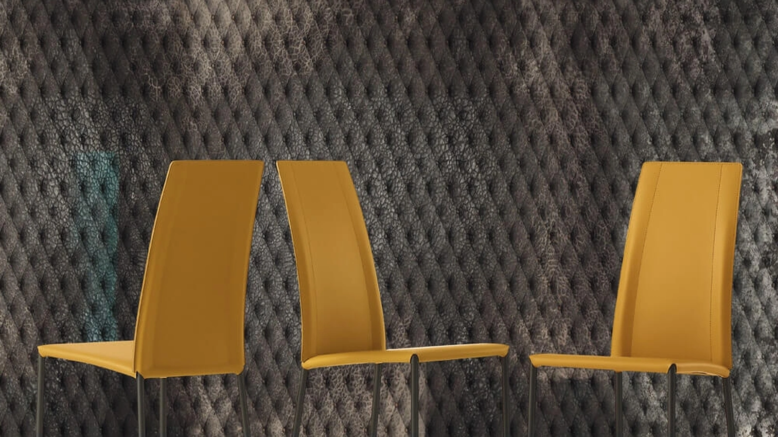 Sedia Rebecca in cuoio rigenerato di Ponti Terenghi