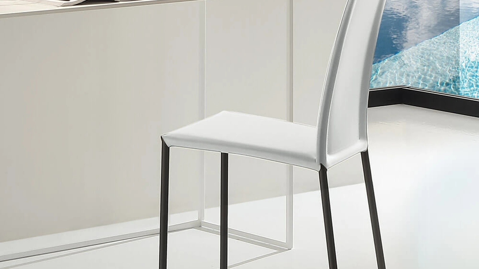 Sedia Rebecca in cuoio rigenerato di Ponti Terenghi