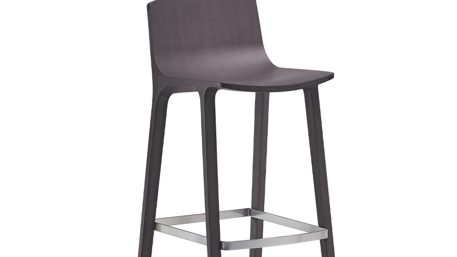 Sgabello Seame Stool in Rovere verniciato con poggiapiedi in acciaio di Infiniti