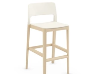 Sgabello Settesusette Kitchen Stool in polipropilene con base in Faggio massello di Infiniti