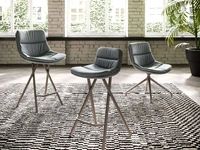 Sgabello con basamento fisso in metallo Milo di Ozzio