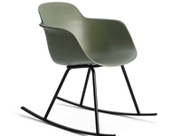 Sedia a dondolo Sicla Rocking con scocca in polipropilene e base in acciaio di Infiniti