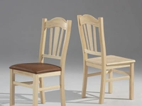 Sedia classica Silvana in legno con seduta in legno o imbottita in ecopelle di Sedie Brianza