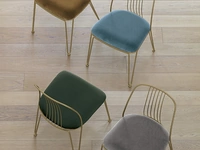 Sedia Granada in metallo bronzo con seduta imbottita di Target Point