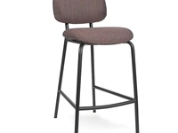 Sgabello Tondina Fat Kitchen Stool in tessuto imbottito con struttura in acciaio di Infiniti