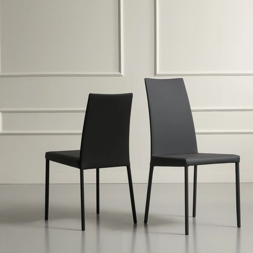 Sedia in ecopelle Vicky con schienale alto o basso di Sedie Brianza