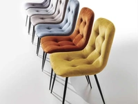 Sedia con seduta monoscocca in velluto trapuntato e imbottito Zara di La Seggiola