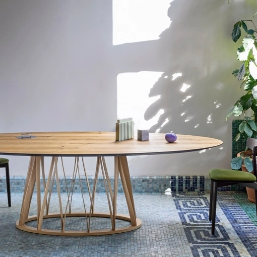 Tavolo Acco in legno di Rovere di Miniforms