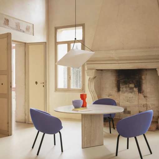 Tavolo Albio in marmo travertino di Miniforms