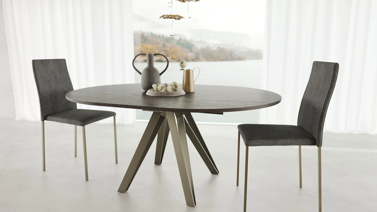 Tavolo allungabile Apple in melaminico noce termocotto di Zamagna