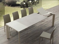 Tavolo allungabile Ceramique Duo in vetro ceramica con base in metallo verniciato di La Seggiola