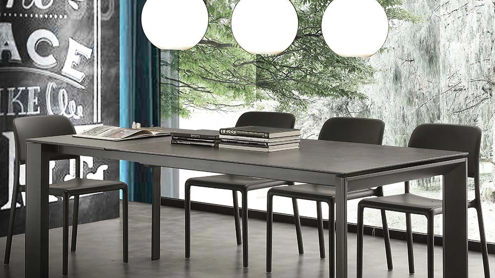 Tavolo allungabile Ceramique in vetro ceramica con base in metallo verniciato di La Seggiola