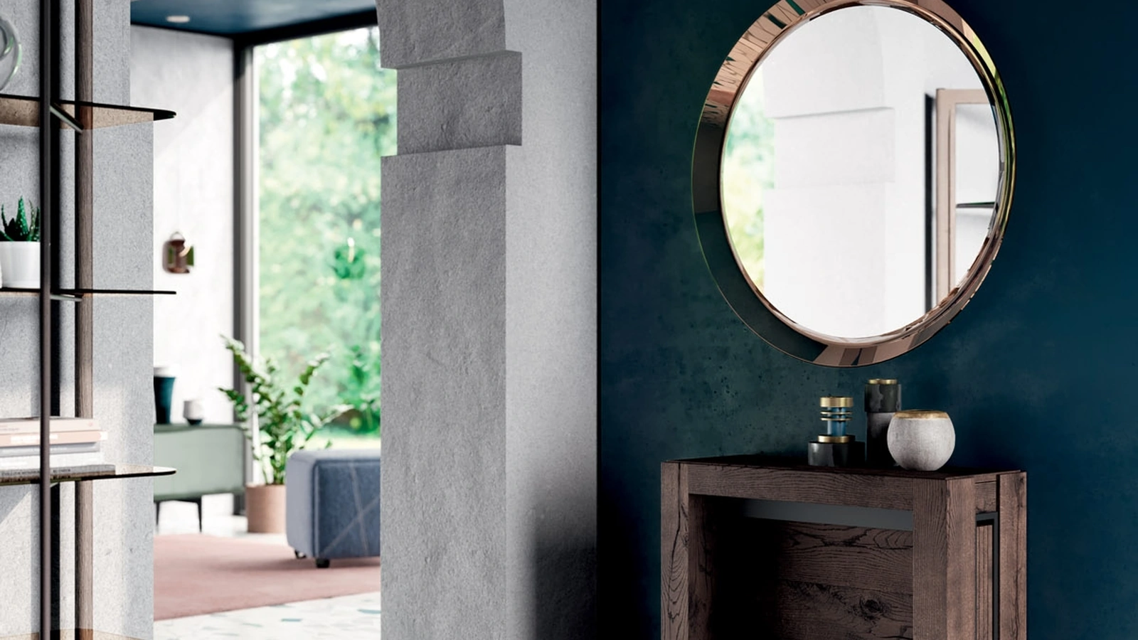 Consolle A4 allungabile in Rovere e metallo di Ozzio