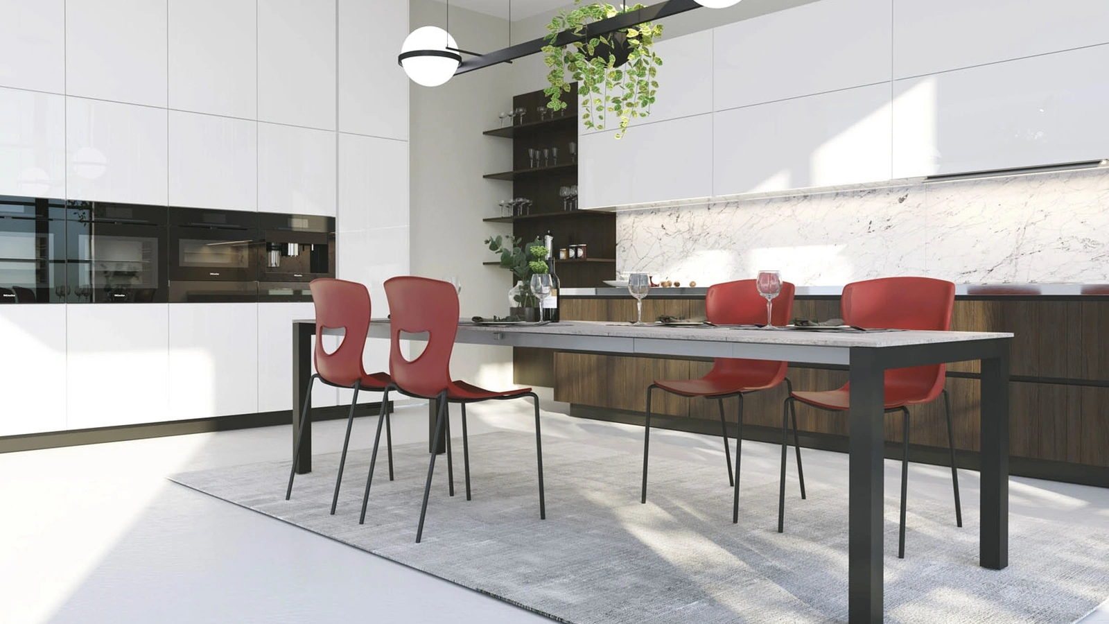 Tavolo allungabile Discovery in melaminico antracite di Zamagna