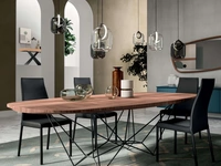 Tavolo in Rovere con base in metallo Fil8 Fisso di Ozzio