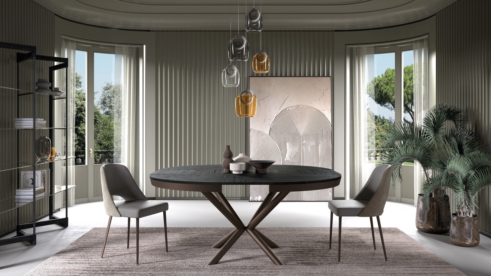 Tavolo allungabile Full Moon con top in ecolegno di Easyline