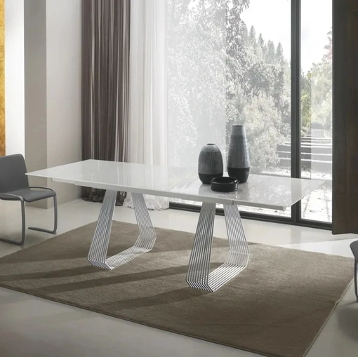 Tavolo allungabile Gateway in vetro laccato lucido di Zamagna