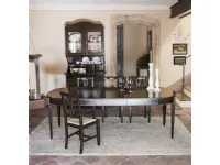 Tavolo allungabile con angoli stondati in legno laccato scuro Giorgione di Tonin Casa