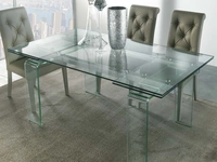 Tavolo allungabile Glass in vetro temperato trasparente di La Seggiola