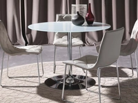 Tavolo rotondo Armony in vetro temperato extrawhite di La Seggiola