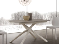 Tavolo allungabile Spider-INO in nobilitato con gambe in metallo verniciato bianco di La Seggiola