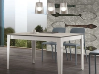 Tavolo Long Way Ceramico in vetro ceramica con base in metallo verniciato di La Seggiola