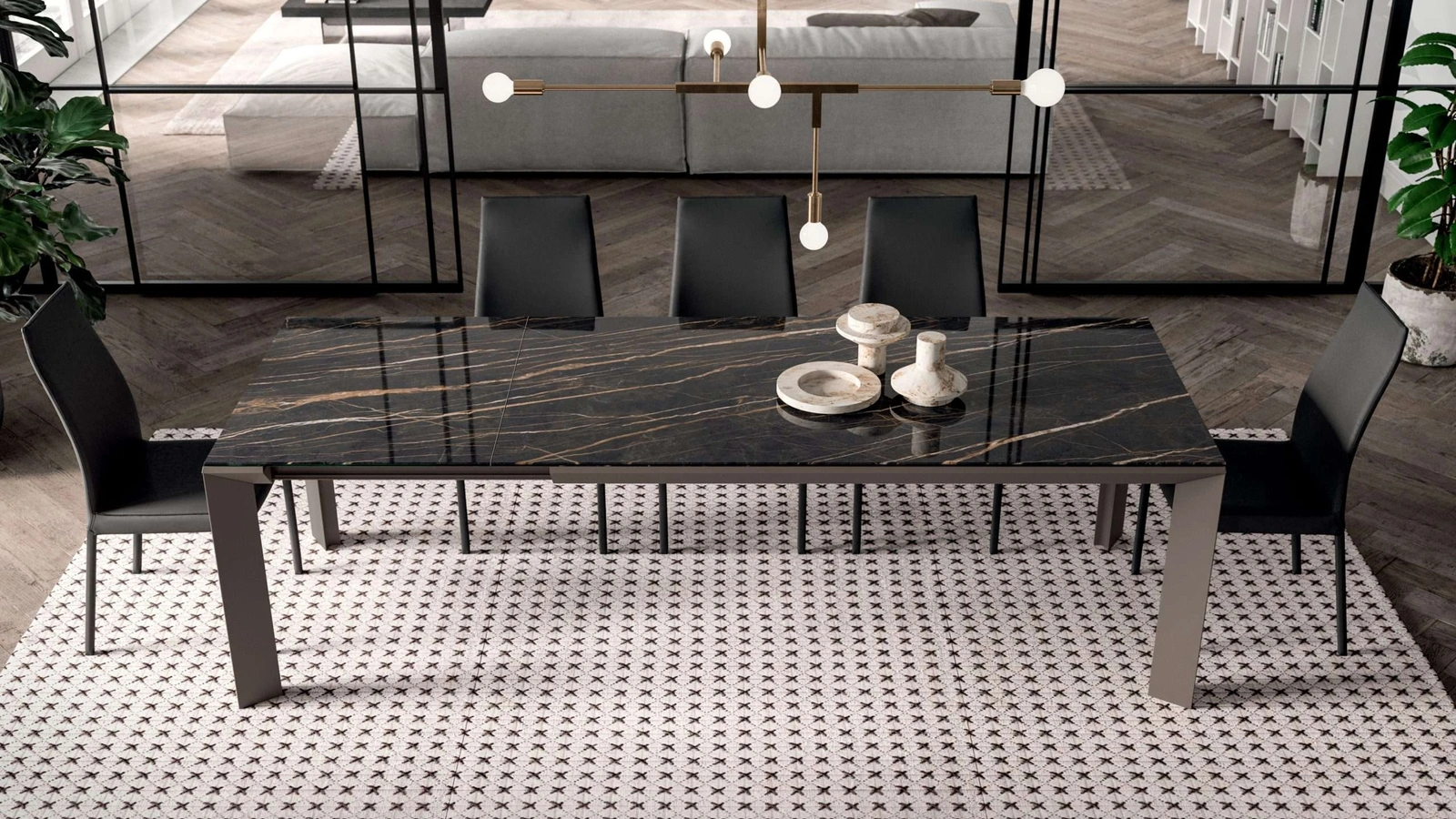 Tavolo rettangolare allungabile Metrò di Ozzio