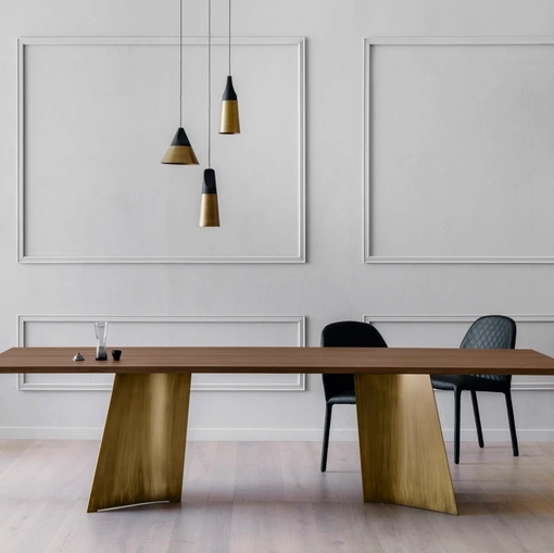 Tavolo allungabile Maggese con top in legno e base in metallo di Miniforms