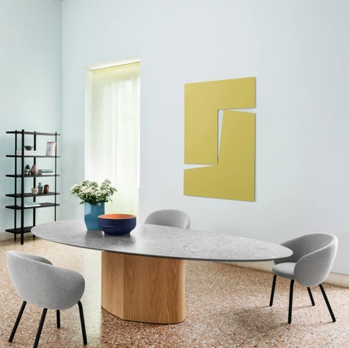 Tavolo Monoplauto con top in Marmo di Miniforms