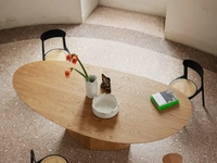 Tavolo di design Monoplauto in legno di Rovere fiammato di Miniforms