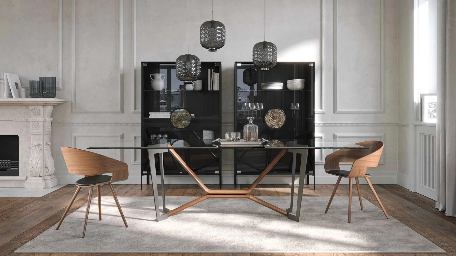 Tavolo Oliver con top in vetro di Tonin Casa