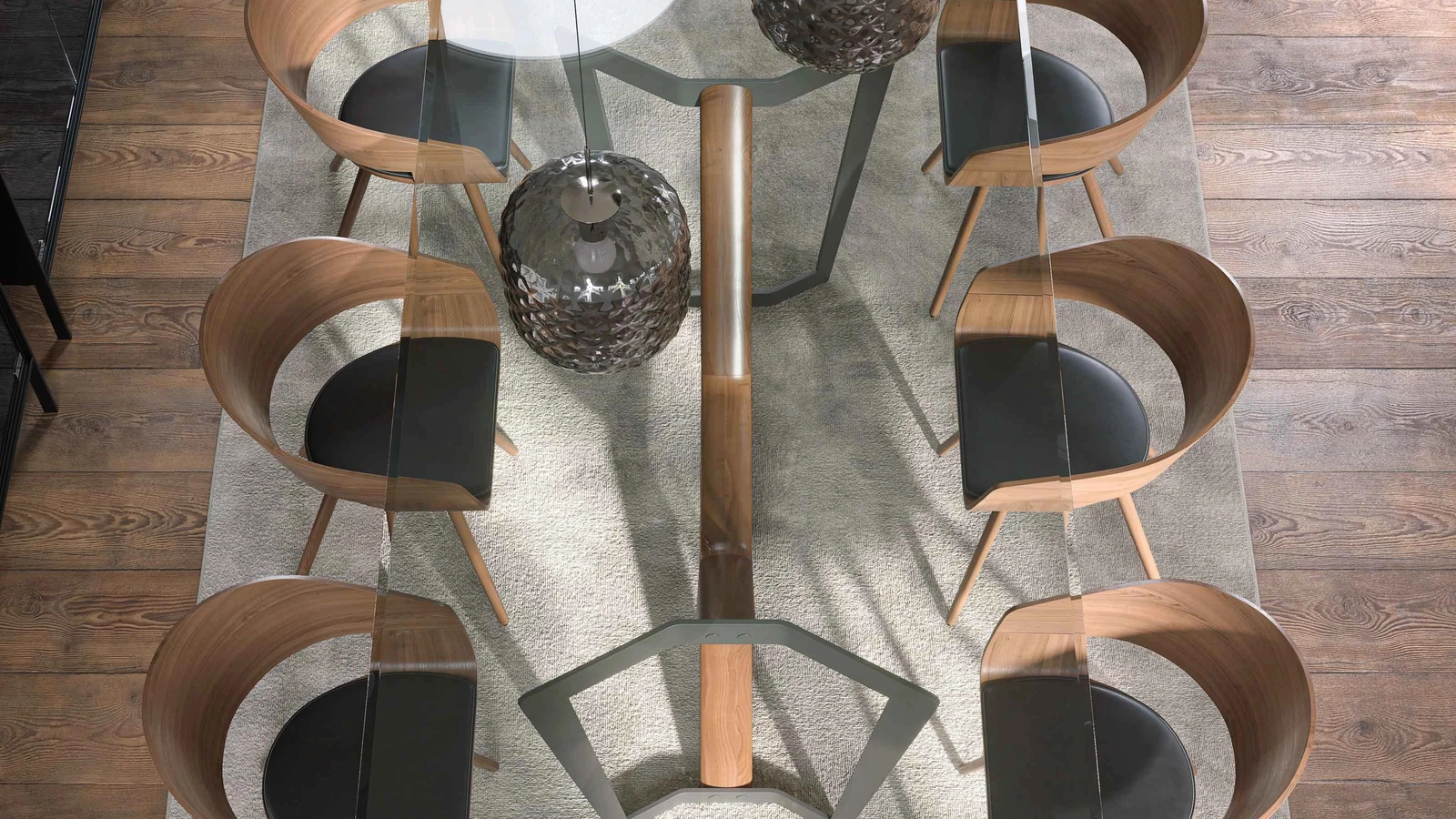 Tavolo Oliver con top in vetro di Tonin Casa