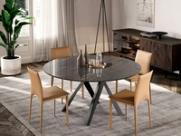 Tavolo rotondo fisso Emisfero in ceramica di Ozzio