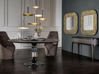 Tavolo rotondo con top in legno Pandora di Tonin Casa