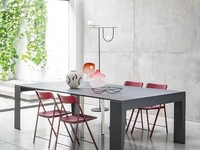 Tavolo consolle allungabile Plus XL in laminato e metallo di Sedie Brianza