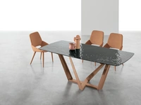 Tavolo allungabile Priamo con top in vetro di Target Point