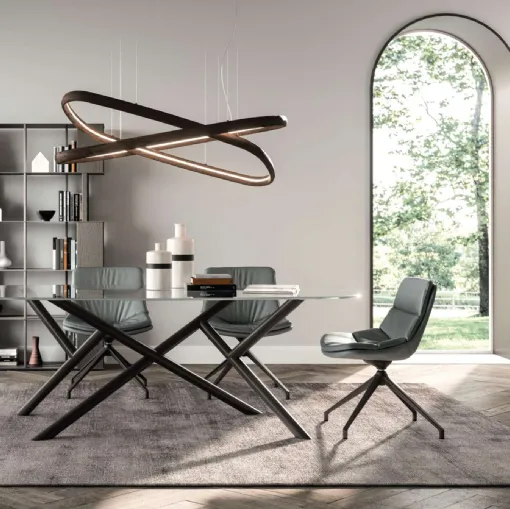 Tavolo fisso Random in vetro di Ozzio